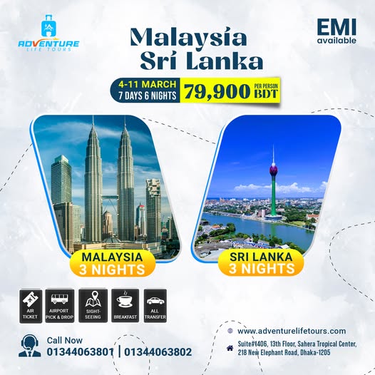 7 Days 6 Nights Sri Lanka + Malaysia Tour